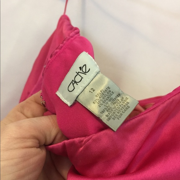 Cache 12 strapless hot pink ruched stretch dress - Picture 4 of 4